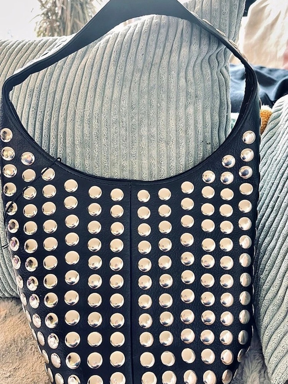 MADDEN NYC Studded Shoulder Bag in Black
